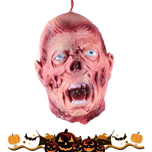 Halloween-Accessoire mit menschlichem Kopf, abgeschnittener Halloween-Kopf, Halloween-Scherzspielzeug, gruseliger Schnittkopf, Halloween-Dekoration, realistisches Halloween-Zubehör für von Generic