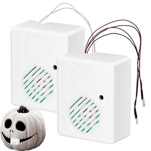 Halloween-Audiolautsprecher, Halloween-Audiomaschine | 2X Halloween-Soundsensor mit farbwechselnden LEDs | Gruselige Geräusche Komplizierte sprachaktivierte Requisiten, zum Beispiel von Generic