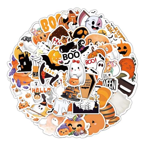 Halloween -Aufkleber: Ghost Sticker -Paket, Fledermäuse Set Von Fledermäusen, Spukschlossdesign | Set Von 52 Wasserdichten Halloween -Aufklebern Mit Kreativen Designs, Tauchgang Halloween -Aufkleber: Ghost Sticker -Paket, Fledermäuse Set Von Fledermäusen, Spukschlossdesign | Set Von 52 Wasserdichten Halloween -Aufklebern Mit Kreativen Designs, Tauchgang von Generic