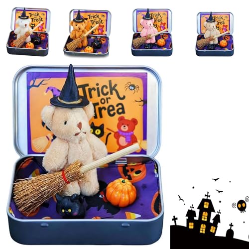 Halloween-Bär in Einer Schachtel, handgefertigter süßer Hexenbär, emotionale Unterstützungsgeschenke mit Besen, Kürbis und Katze, Halloween-Geschenkboxen für Freunde und Familien Lightbrown Halloween-Bär in Einer Schachtel, handgefertigter süßer Hexenbär, emotionale Unterstützungsgeschenke mit Besen, Kürbis und Katze, Halloween-Geschenkboxen für Freunde und Familien Lightbrown von Generic