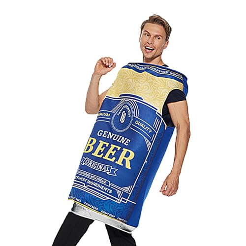 Halloween Bierdose Kostüm Erwachsene Bier Kostüm Kostüm Soda Jerk Bieroutfit Bierfestival Outfit Erwachsene Bierflasche Kostüm für Erwachsene, Halloween, Dienstag von Generic