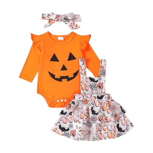 Halloween-Bodysuit 2025 Neugeborene Halloween Outfit Baby Girl Mein 1. Set Weicher Dehnbarer Strampler 2 Teiliges Unisex Sets FüR Babys Und MäDchen Jungen von Generic