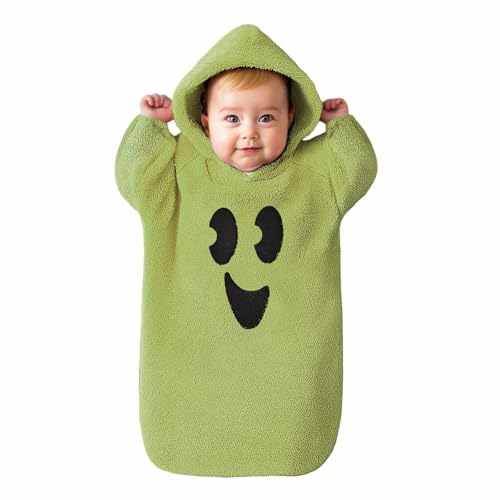 Halloween Cartoon Print Jungen Romper Overall Weiches Kostüm Outfit Für Säugling Kleinkind Kinder Urlaub Party (Light Green, 0-3 Months) von Generic