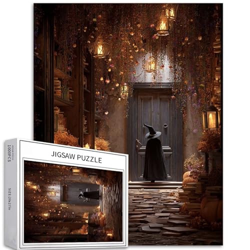 Halloween Chamber Puzzle für Erwachsene, Fantasiewelt, Kunst-Puzzle, herausfordernde Familienaktivitäten, buntes Bastelpuzzle für Heimdekoration, Geschenke, 50,8 x 68,6 cm, 1000 Teile Halloween Chamber Puzzle für Erwachsene, Fantasiewelt, Kunst-Puzzle, herausfordernde Familienaktivitäten, buntes Bastelpuzzle für Heimdekoration, Geschenke, 50,8 x 68,6 cm, 1000 Teile von Generic