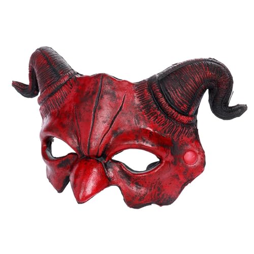 Halloween Dämon Masken Horror Teufel Maske Grusel Rot Hörner Teufelsmaske Halbmaske Scary Devil Demon Mask Creepy Halloweenmaske Erwachsene Kinder Hallooween Kostüm Halloween Dämon Masken Horror Teufel Maske Grusel Rot Hörner Teufelsmaske Halbmaske Scary Devil Demon Mask Creepy Halloweenmaske Erwachsene Kinder Hallooween Kostüm von Generic