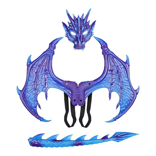 Halloween Dragon Cosplay Set - Bequemes Drachenkostüm, festliches Tieroutfit | Leicht zu tragendes Show-Kostüm-Set, die Outfits für die Schule spielen FO Halloween Dragon Cosplay Set - Bequemes Drachenkostüm, festliches Tieroutfit | Leicht zu tragendes Show-Kostüm-Set, die Outfits für die Schule spielen FO von Generic