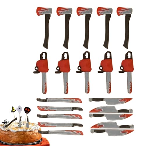 Halloween-Essenspieße – Halloween-Axt, Kettensägenmesser, Lebensmitteldekoration, Halloween-Cupcake-Picks für festliche Horror-Themenpartys, Kuchendekorationen Halloween-Essenspieße – Halloween-Axt, Kettensägenmesser, Lebensmitteldekoration, Halloween-Cupcake-Picks für festliche Horror-Themenpartys, Kuchendekorationen von Generic