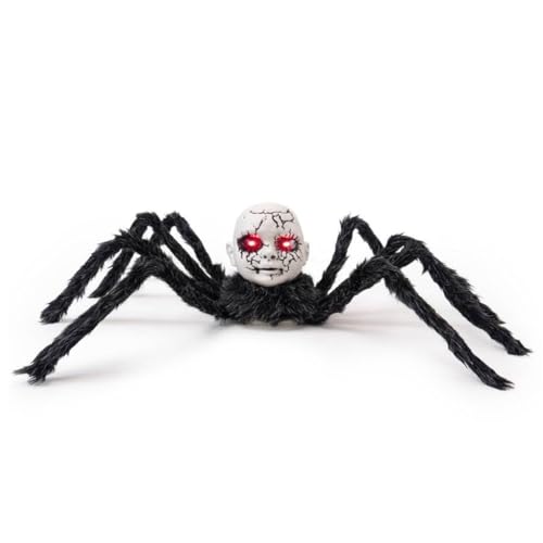 Halloween Face Spider Ornament Sound aktivierte gruselige Wanderspinne mit roten Augen Haunted House Requisite von Generic