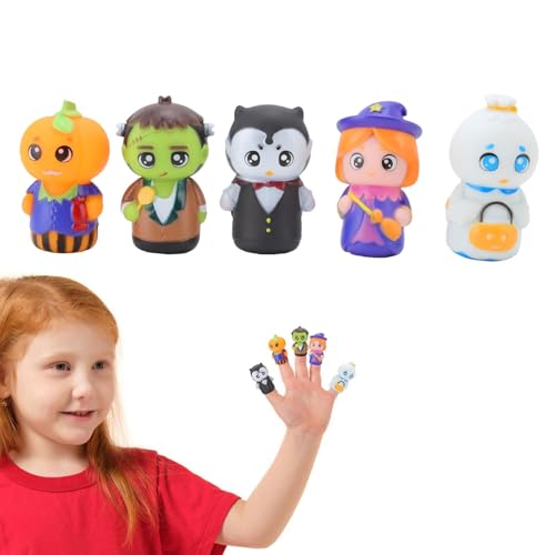 Halloween-Fingerpuppen, niedliche Fingerpuppen, süßes Cartoon-Fingerpuppen-Set für Kinder, wunderbare Puppen, interaktives Spielzeug, 5 x Puppen für die E Halloween-Fingerpuppen, niedliche Fingerpuppen, süßes Cartoon-Fingerpuppen-Set für Kinder, wunderbare Puppen, interaktives Spielzeug, 5 x Puppen für die E von Generic