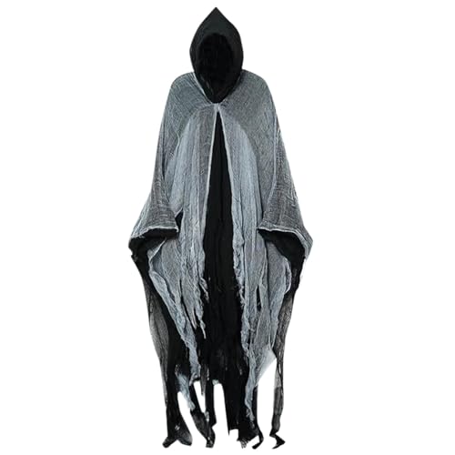 Halloween Geister Kostüm Erwachsene Gruselige Halloween Umhang Mit Kapuze Geist Cape Outfit Für Herren Damen von Generic