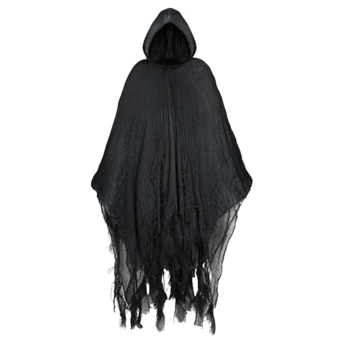 Halloween Geister Kostüm Erwachsene Gruselige Halloween Umhang mit Kapuze Geist Cape Outfit Geist Kostüme Halloween-Kostüm für Herren Damen Frauen Partner von Generic
