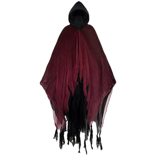 Halloween Geister Kostüm Erwachsene Gruselige Halloween Umhang mit Kapuze Geist Cape Outfit Geist Kostüme Halloween-Kostüm für Herren Damen Frauen Partner von Generic