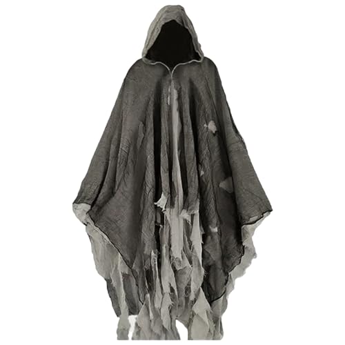 Halloween Geister Kostüm Erwachsene Gruselige Halloween Umhang mit Kapuze Geist Cape Outfit Geist Kostüme Halloween-Kostüm für Herren Damen Frauen Partner von Generic