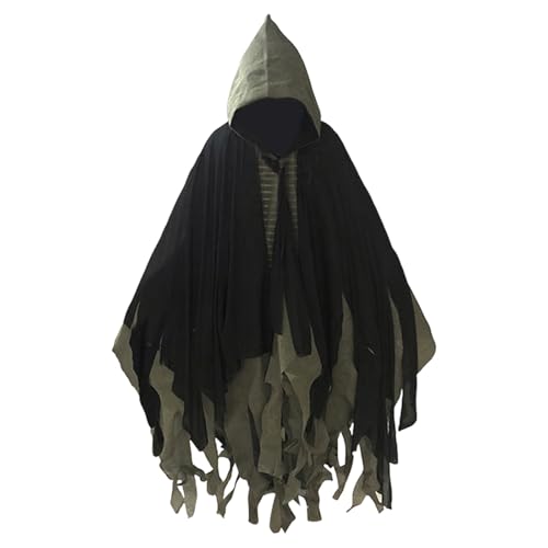 Halloween Geister Kostüm Erwachsene Gruselige Halloween Umhang mit Kapuze Geist Cape Outfit Geist Kostüme Halloween-Kostüm für Herren Damen Frauen Partner von Generic