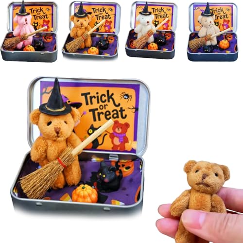 Halloween-Geschenkbox-Bär mit Zauberhut. Miniaturbären mit Hüten Werden in Geschenkboxen geliefert und sind eine tolle Überraschung für Freunde und Familie. von Generic
