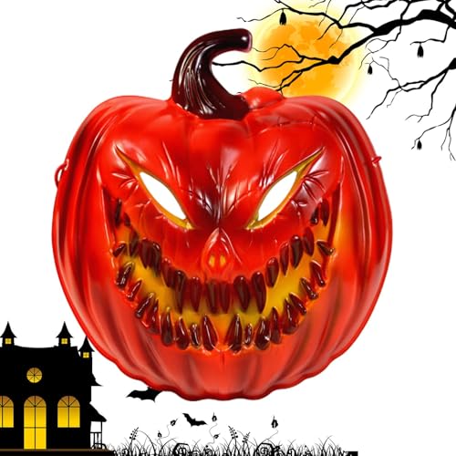 Halloween-Gesichtsabdeckung, Kürbiskopfabdeckung, Halloween-Kürbis-Gesichtsabdeckung, lustiges Partyzubehör aus PVC, Vollgesichtsmaske von Generic