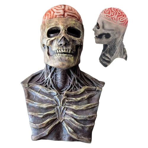 Halloween-Gesichtsbedeckung – Totenkopfmaske für Männer und Frauen, gruselige Gesichtsbedeckung für Erwachsene | Realistische Schädelkopfbedeckung für Halloween-Veranstaltungen, Kostümzubehör Halloween-Gesichtsbedeckung – Totenkopfmaske für Männer und Frauen, gruselige Gesichtsbedeckung für Erwachsene | Realistische Schädelkopfbedeckung für Halloween-Veranstaltungen, Kostümzubehör von Generic