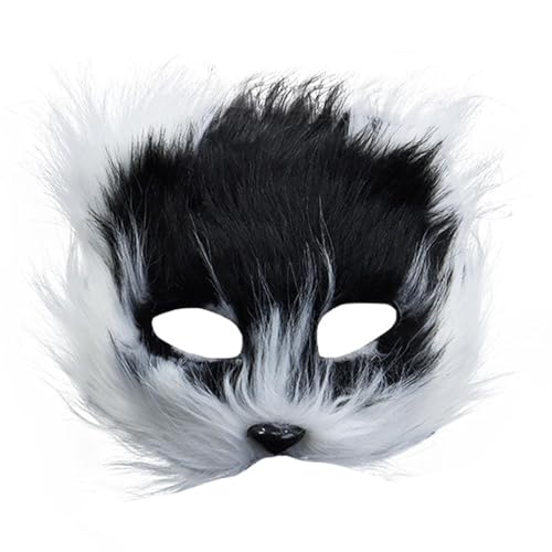 Halloween-Gesichtsbedeckung für Erwachsene, innovative pelzige Gesichtsabdeckung, Tiermaskerade, leichte Maskerade-Gesichtsabdeckung, Halloween-Kostüm-Requisiten für Damen und Herren Halloween-Gesichtsbedeckung für Erwachsene, innovative pelzige Gesichtsabdeckung, Tiermaskerade, leichte Maskerade-Gesichtsabdeckung, Halloween-Kostüm-Requisiten für Damen und Herren von Generic