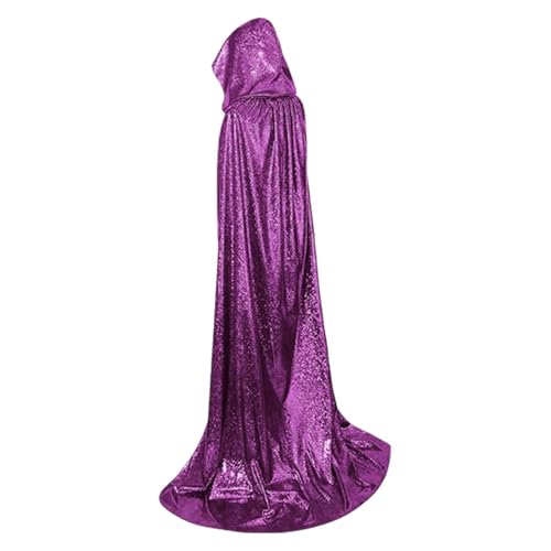 Halloween Glänzender Kapuzenumhang, Halloween Weihnachten Umhang - Morgenmäntel für Frauen Kostüme | Mardi Gras Ganzkörperumhang mit Kapuze Uni für Halloween Party Halloween Glänzender Kapuzenumhang, Halloween Weihnachten Umhang - Morgenmäntel für Frauen Kostüme | Mardi Gras Ganzkörperumhang mit Kapuze Uni für Halloween Party von Generic