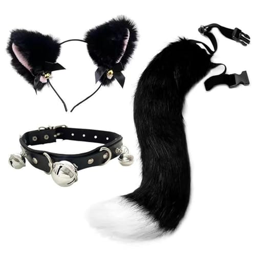 Halloween Haarreif - Halloween Stirnbänder für Damen, Realistisches Haarband für Halloween-Kostüm und Schwanz-Set für Damen | Innovative Halloween-Kopfbedeckungen für b Halloween Haarreif - Halloween Stirnbänder für Damen, Realistisches Haarband für Halloween-Kostüm und Schwanz-Set für Damen | Innovative Halloween-Kopfbedeckungen für b von Generic