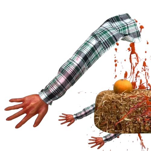 Halloween-Hand, 55,9 cm, menschlicher Arm mit karierter Stoffhülle, realistische, gruselige Horror-Requisiten für Halloween-Spukhaus Halloween-Hand, 55,9 cm, menschlicher Arm mit karierter Stoffhülle, realistische, gruselige Horror-Requisiten für Halloween-Spukhaus von Generic
