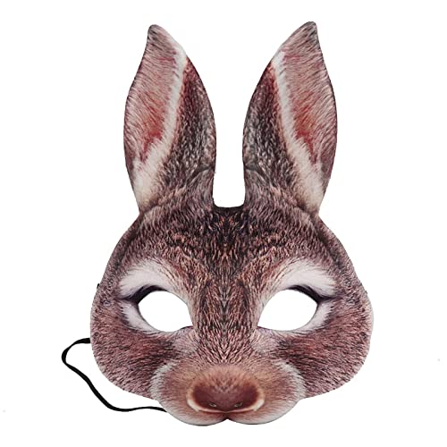 Halloween Hasen Maske Halbmaske Hasenmaske Tier Masken Bunny Mask Hase Masks Halloween-Kostüme Erwachsene Kinder Hallooween Costumes von Generic