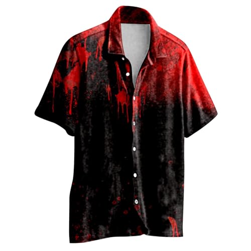 Halloween Hemd Herren Kurzarm, Lustige Kurzarmhemd Herren mit Blutspritzer, Blutige Hemden Button Down Casual Locker Hemdjacke Freizeithemd Blood Hawaiihemd Festival Partyhemd Für Männer Halloween Hemd Herren Kurzarm, Lustige Kurzarmhemd Herren mit Blutspritzer, Blutige Hemden Button Down Casual Locker Hemdjacke Freizeithemd Blood Hawaiihemd Festival Partyhemd Für Männer von Generic