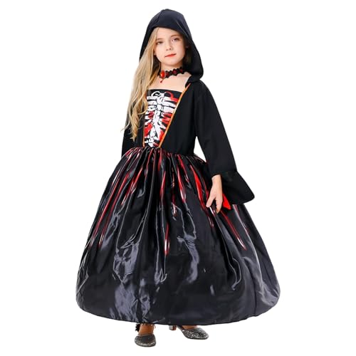 Halloween Hexe Kostüm Cosplay Hexe Kostüm für Mädchen, Cosplay Kostüm für Halloween Hexenhut Halskette für Mädchen - Halloween für Kostümparty von Generic
