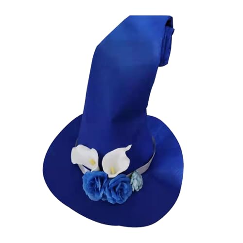 Halloween-Hexenhut, Hexenhut | spitzer Hut mit breiter Krempe, breiter Krempe, Hexenhut für Damen mit Rose, Zauberer-Kostüm für Erwachsene, Herren, Partyhut Halloween-Hexenhut, Hexenhut | spitzer Hut mit breiter Krempe, breiter Krempe, Hexenhut für Damen mit Rose, Zauberer-Kostüm für Erwachsene, Herren, Partyhut von Generic