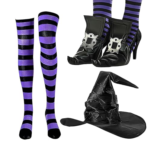 Halloween-Hexenkostüm – Halloween-Kostüme für Frauen, Halloween-Kostüm-Set | Gruseliges Kostümzubehör, 3 Halloween-Hexenkostüm-Zubehör für Halloween von Generic