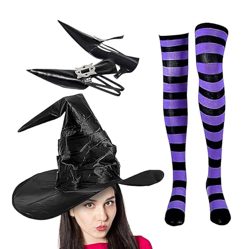 Halloween Hexenkostüm Überschuhe | Gruselige Hexe Kostüm Set - 3 für Halloween Hexenkostüm für Halloween Party von Generic