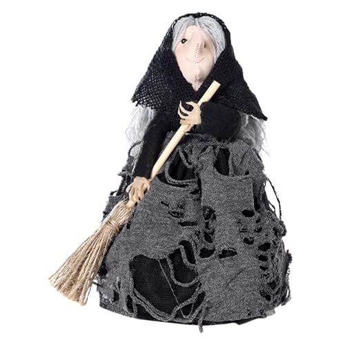 Halloween Horror Witch Doll, Broom, gruselige Dekoration - Halloween-Dekoration der Hexenpuppe, Dekoration, handgemachte Puppe Halloween Horror Witch Doll, Broom, gruselige Dekoration - Halloween-Dekoration der Hexenpuppe, Dekoration, handgemachte Puppe von Generic