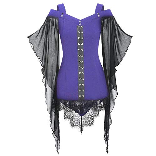 Halloween Karneval KostüM Damen Langarm Mittelalter Kleid Hexenkleid Elegant Cosplay Renaissance Party Viktorianisches Partykleid Festlich A-Linie KostüMparty FüR von Generic
