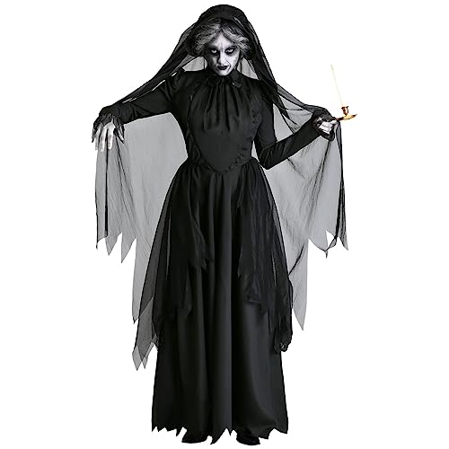 Halloween Kleid Damen Große Größe – Frauen Lustige Braut Kostüm Halloween Braut Hexe Cosplay Schwarz Kostüme Kleid gruselig Halloween Kostüm für Frauen Mittelalter groß Halloween Kleid Damen Große Größe – Frauen Lustige Braut Kostüm Halloween Braut Hexe Cosplay Schwarz Kostüme Kleid gruselig Halloween Kostüm für Frauen Mittelalter groß von Generic