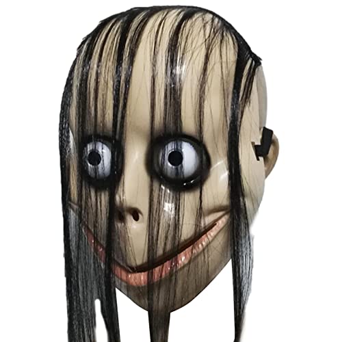 Halloween-Kopfbedeckung – Gruselige Gesichtsabdeckung Für Halloween-Frauen Mit Langen Haaren | Gruselige Kopfbedeckung Für Cosplay-Partys von Generic
