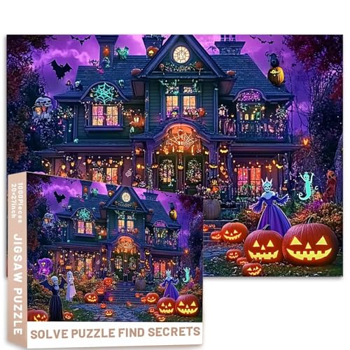 Halloween-Kostüm-Charakter-Puzzle, 1000 Teile, Geister, Skelette, 68 x 50 cm, lebendige Vorgarten-Szene, bunte DIY-Puzzles für Heimdekoration, Geschenke, Familienpuzzle, perfekt für Spielabende Halloween-Kostüm-Charakter-Puzzle, 1000 Teile, Geister, Skelette, 68 x 50 cm, lebendige Vorgarten-Szene, bunte DIY-Puzzles für Heimdekoration, Geschenke, Familienpuzzle, perfekt für Spielabende von Generic