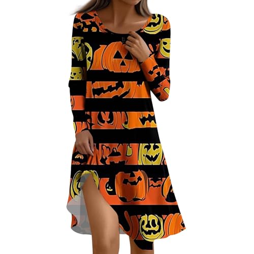 Halloween Kostüm Damen 70Er Jahre Outfit Damen Horror Braut Kostüm Halloween Erwachsene Halloween-Kostüm Jumpsuit Kuschelig Schwarzer Engel Gothic Oberteil Damen Astronaut (1-Orange,S) von Generic