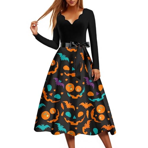 Halloween Kostüm Damen 80Er Jahre Outfit Damen Cosplay Helloween Vampire Fledermaus Kostüm Brautkleid Halloween Korsett Grün Halloween Arzt Damen Kostüm Robe Costume Women (2-Schwarz,XL) von Generic