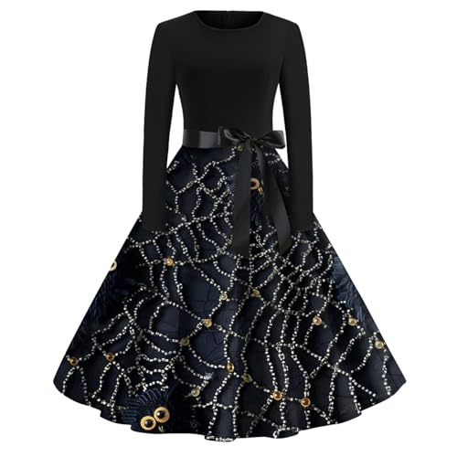 Halloween Kostüm Damen Elegant Festlich Kleid Thematisch Stilvoll Brautkleid Retro Fließend Costume Renaissance Lustige Blusenkleid Gothic Locker Freizeitkleid Kleidung(3-Schwarz,M) von Generic