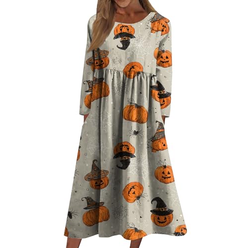 Halloween Kostüm Damen Gruselig Dramatisch Vintage Brautkleid Fließend Luftige Partykleid Hochwertig Cosplay Kleid Locker Generisch Abendkleider Elegant Hochzeitsgast Abendkleid (3-Beige,M) von Generic