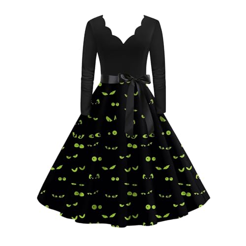Halloween Kostüm Damen Halloween-Kostüm Damen Horror Kostüm Faschingskostüme Vampir Halloween Erwachsene Halloween Kostüm Kleid Mumie Damen Outfits Polizisten Geist Erwachsene (1-Grün,XL) von Generic