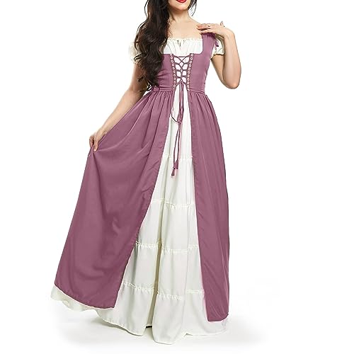Halloween Kostüm Damen Halloween Kostüm Gruselig Skelett Damen Kleider Kostüme Für Erwachsene Costume Jumpsuit Kuschelig Medieval Dress Waldfee Kostüm Damen Halloween Schwanger (Roségold,XL) von Generic