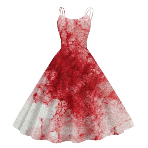 Halloween Kostüm Damen Karneval Gothic Cocktail Mittelalter Gruselig Cocktailkleid Stilvoll Einzigartig Freizeitkleid Mystisch Generisch Kleidung Prinzessin Elegant Hexenkleider(3-Wein,XXL) von Generic