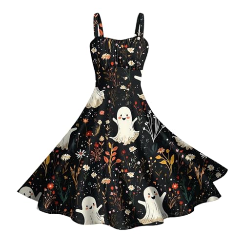 Halloween Kostüm Damen Mittelalter Kleidung Damen Vampire Gothic Halloween Kostüm Kostüme Kürbis Zauber Halloween Frauen Kostüm Engelskostüm Damen Fledermaus Erwachsene Haloween (3-Schwarz,M) von Generic