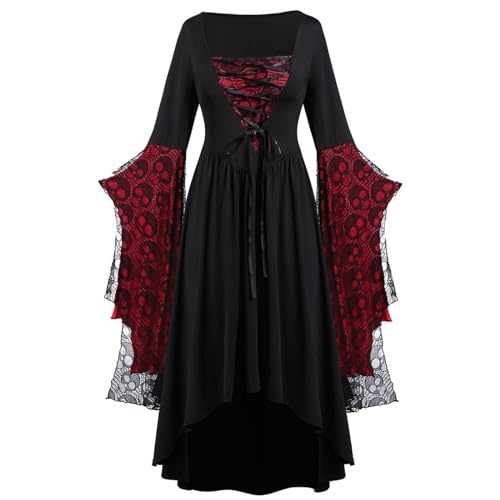 Halloween Kostüm Damen Schulterfrei Gothic Mittelalter Kleidung Damen Rokoko Herbst Bruststütze Korsettkleid Karneval Lange Ärmel Renaissance Kleid Unregelmäßig Winter Schlicht Wein XL Halloween Kostüm Damen Schulterfrei Gothic Mittelalter Kleidung Damen Rokoko Herbst Bruststütze Korsettkleid Karneval Lange Ärmel Renaissance Kleid Unregelmäßig Winter Schlicht Wein XL von Generic