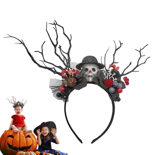 Halloween Kostüm Helm, Halloween Haarreifen | Totenkopf Kostüm Kopfbedeckung | Spukhäuser Cosplay Performance Kopfbedeckungen von Generic