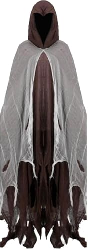 Halloween Kostüm Herren, Halloween Kostüm, 2025 Umhang Mit Kapuze Geist Cape Outfit Geist Kostüme Halloween-Kostüms Für Herren Damen Frauen Partner (Braun) von Generic