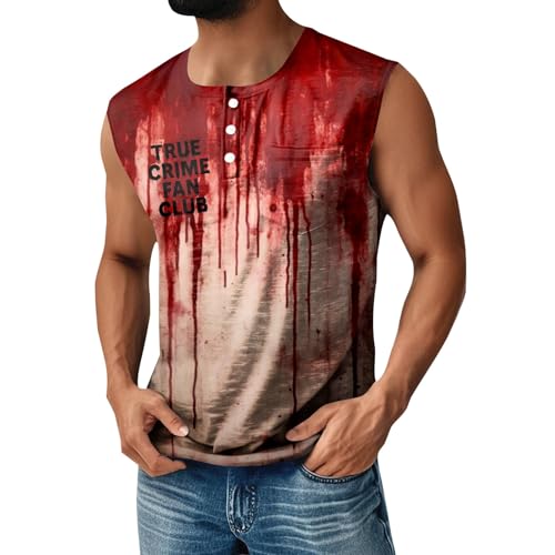 Halloween Kostüm Herren Gruselig Herbst Karneval Costume Oversized Gruselige Halloween Kostüm Slim Fit Vampir Halloweenkostüm Cosplay Party Outfit Schick Gothic Kleidung (5-Tiefrot,L) von Generic