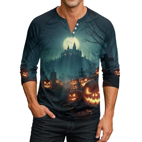 Halloween Kostüm Herren Gruselig Lustige Mittelalter Halloween Kostüm Leicht Baumwolle Halloweenkostüm Generisch Klassisch Outfit Modische Bequeme Kleidung Stretch Teufel Oberteil (1-Minzgrün,XL) von Generic