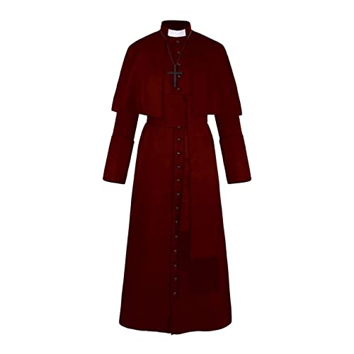 Halloween Kostüm Herren Priester Kostüm Soutane Mönch Robe mit Cincture Band Gürtel Vintage Mittelalter Kleidung Cosplay Fasching Karneval Kostüme Männer Costume Halloween Kostüm Herren Priester Kostüm Soutane Mönch Robe mit Cincture Band Gürtel Vintage Mittelalter Kleidung Cosplay Fasching Karneval Kostüme Männer Costume von Generic